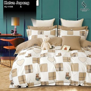 bed cover katun jepang polos