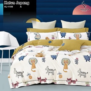 bed cover katun jepang motif bunga