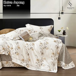 bed cover katun jepang motif bunga