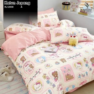 sprei katun jepang motif bunga