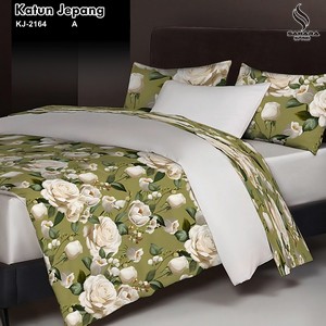 bed cover katun jepang polos