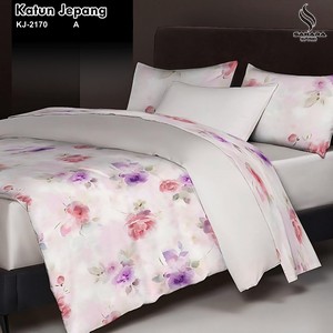 bed cover katun jepang motif bunga
