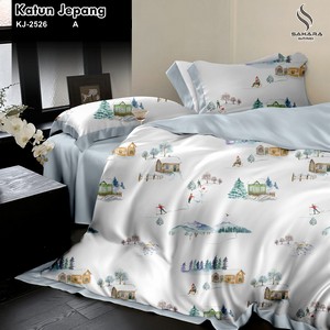 sprei katun jepang motif bunga