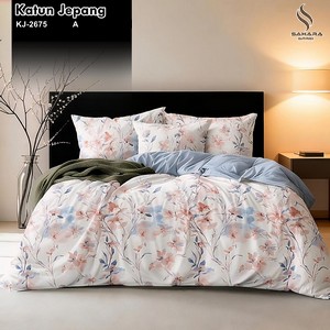 sprei katun jepang motif bunga