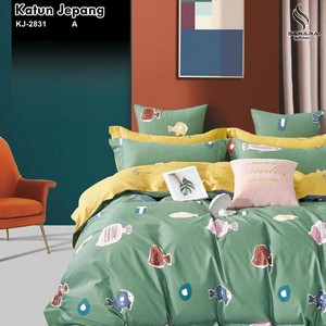 sprei katun jepang motif bunga
