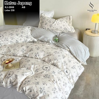 harga bed cover katun jepang asli