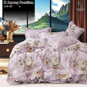 sprei katun jepang motif bunga